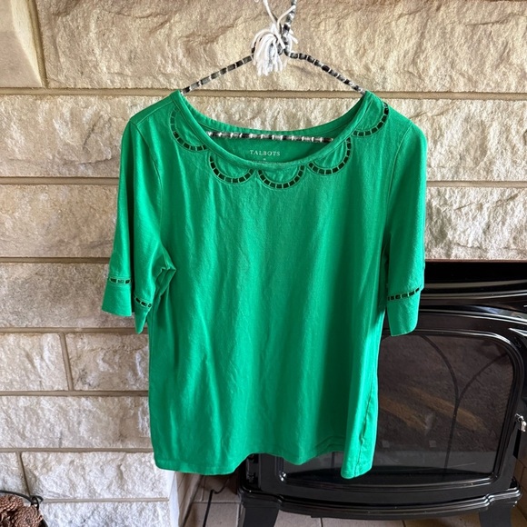 Talbots Green Women's Top Medium 100% Pima Cotton - Picture 1 of 7